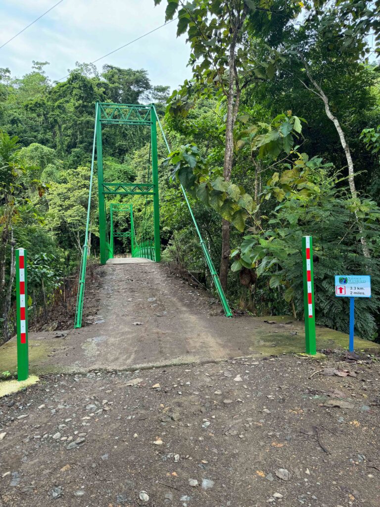 One of the green bridges on the Nauyaca Waterfall hike. Photo taken at the 2 mile mark. 